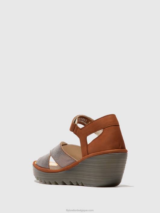 sandales à bride cheville yent365 Fly London femmes bronze/bronze 0FBB567
