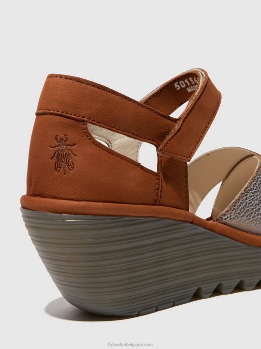 sandales à bride cheville yent365 Fly London femmes bronze/bronze 0FBB567
