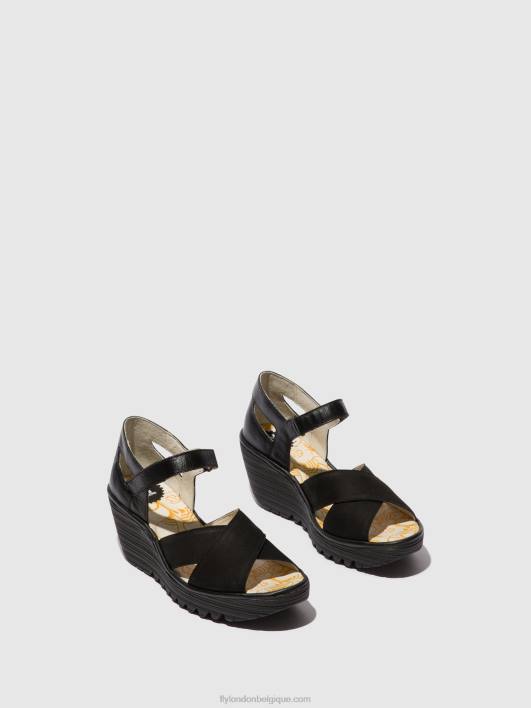 sandales à bride cheville yent365 Fly London femmes noir 0FBB566