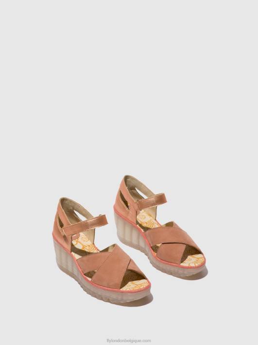 sandales à bride cheville yent365 Fly London femmes rose/or blush 0FBB504