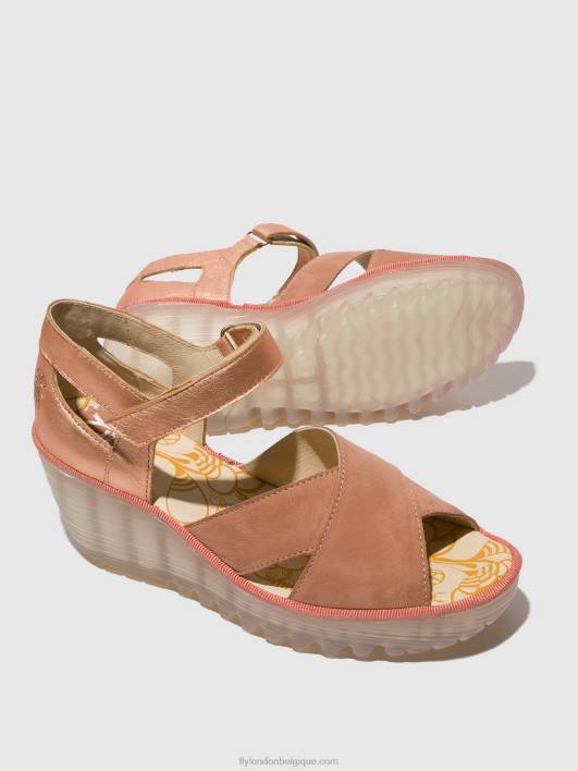 sandales à bride cheville yent365 Fly London femmes rose/or blush 0FBB504