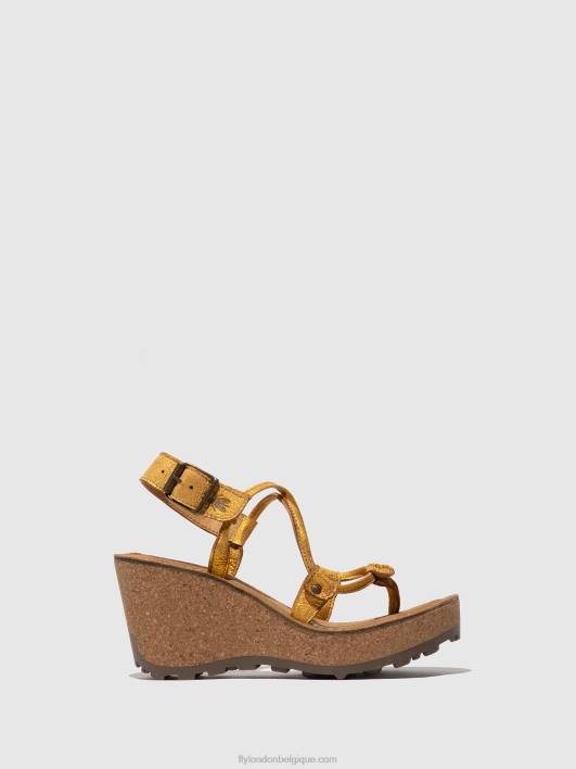 sandales à bride en T Fly London femmes jaune 0FBB519