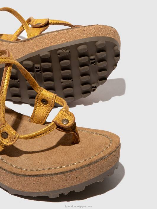 sandales à bride en T Fly London femmes jaune 0FBB519