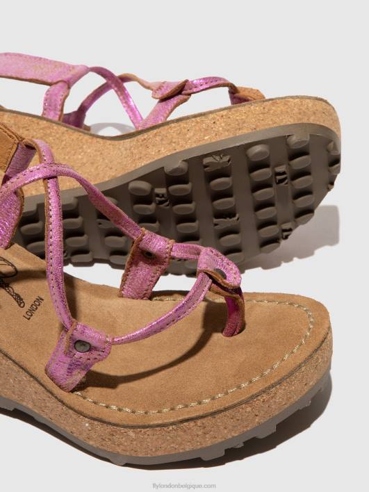 sandales à bride en T Fly London femmes rose 0FBB518