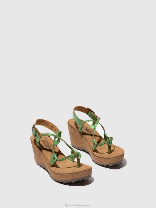 sandales à bride en T Fly London femmes vert 0FBB517