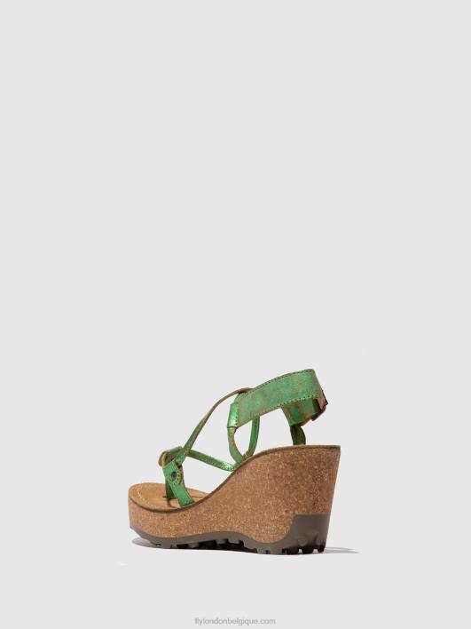 sandales à bride en T Fly London femmes vert 0FBB517