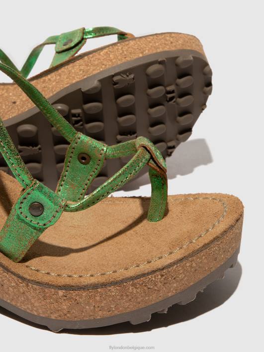 sandales à bride en T Fly London femmes vert 0FBB517