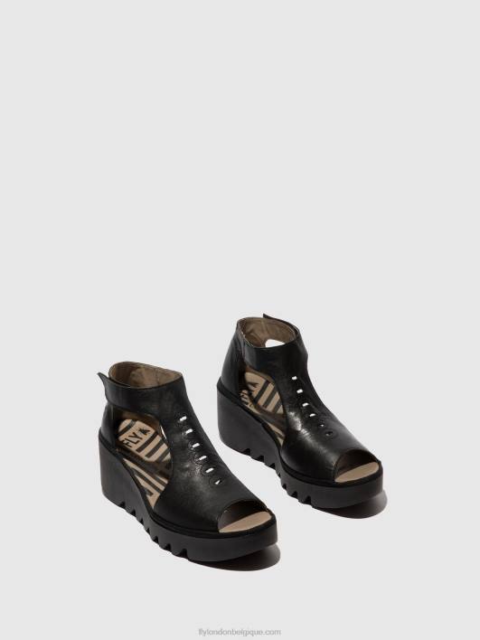 sandales à bride en T bezo306 Fly London femmes noir 0FBB422