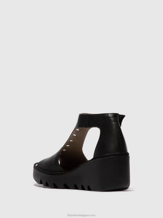 sandales à bride en T bezo306 Fly London femmes noir 0FBB422