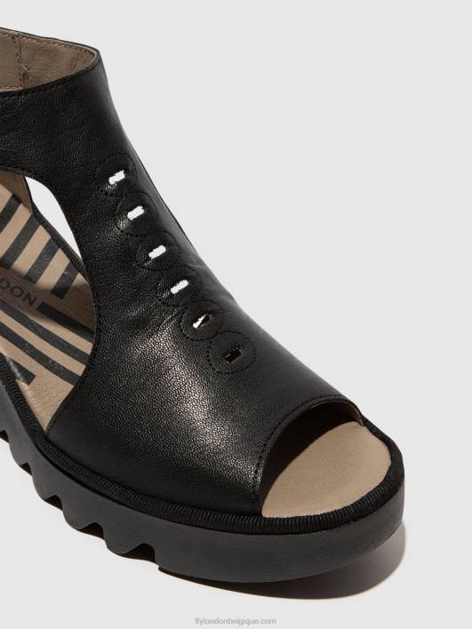 sandales à bride en T bezo306 Fly London femmes noir 0FBB422