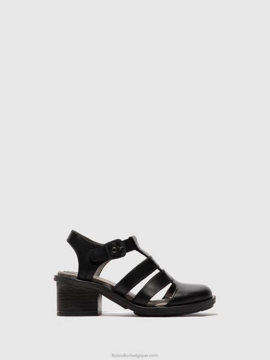 sandales à bride en T cahy195 Fly London femmes noir 0FBB420