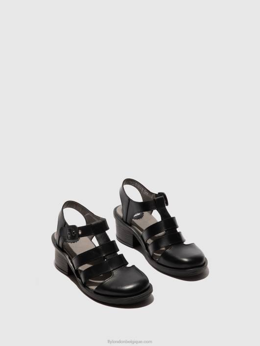 sandales à bride en T cahy195 Fly London femmes noir 0FBB420