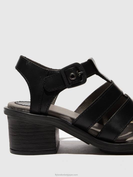 sandales à bride en T cahy195 Fly London femmes noir 0FBB420