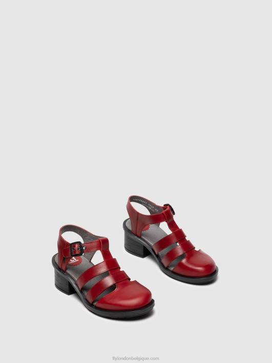 sandales à bride en T cahy195 Fly London femmes rouge 0FBB412