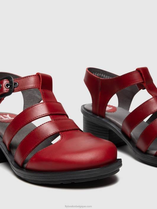 sandales à bride en T cahy195 Fly London femmes rouge 0FBB412