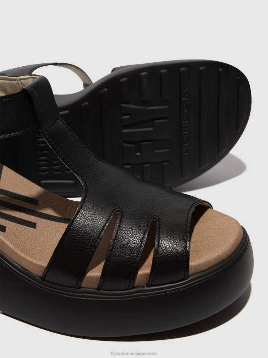 sandales à bride en T duma955 Fly London femmes noir 0FBB413