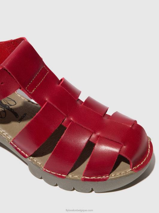 sandales à bride en T emme511 Fly London femmes rouge 0FBB416
