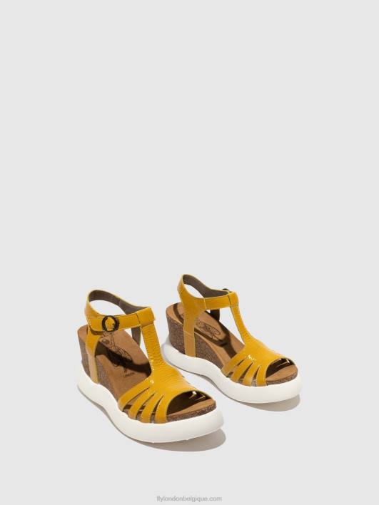 sandales à bride en T gait959 Fly London femmes jaune 0FBB410