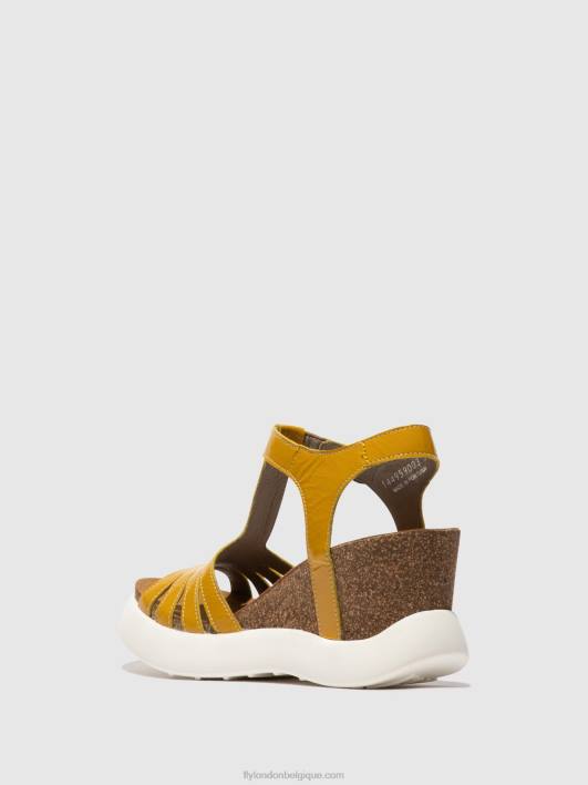 sandales à bride en T gait959 Fly London femmes jaune 0FBB410