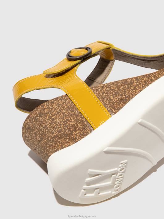 sandales à bride en T gait959 Fly London femmes jaune 0FBB410