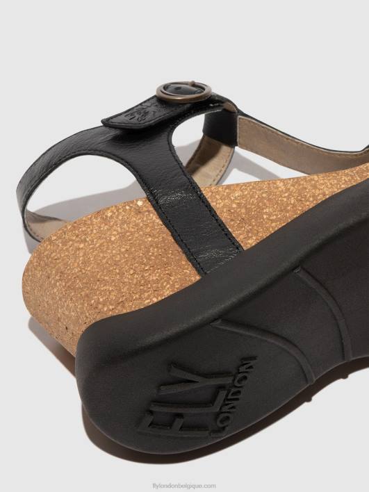 sandales à bride en T gait959 Fly London femmes noir 0FBB408