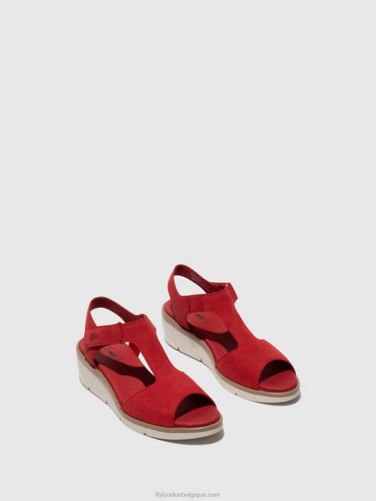 sandales à bride en T nova932 Fly London femmes rouge à lèvres rouge 0FBB403