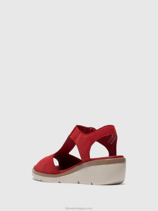 sandales à bride en T nova932 Fly London femmes rouge à lèvres rouge 0FBB403