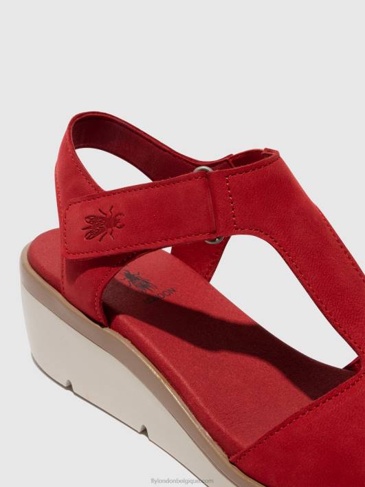 sandales à bride en T nova932 Fly London femmes rouge à lèvres rouge 0FBB403