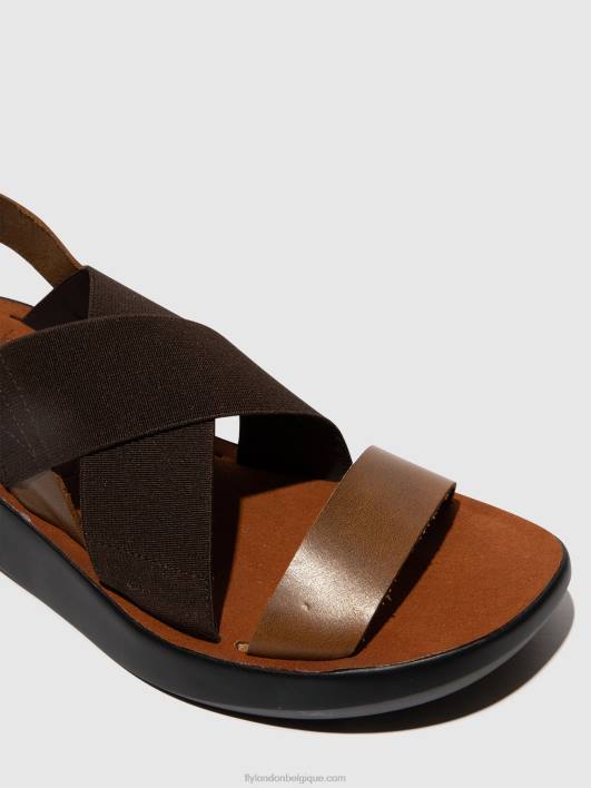 sandales croisées baji848 Fly London femmes chameau 0FBB594