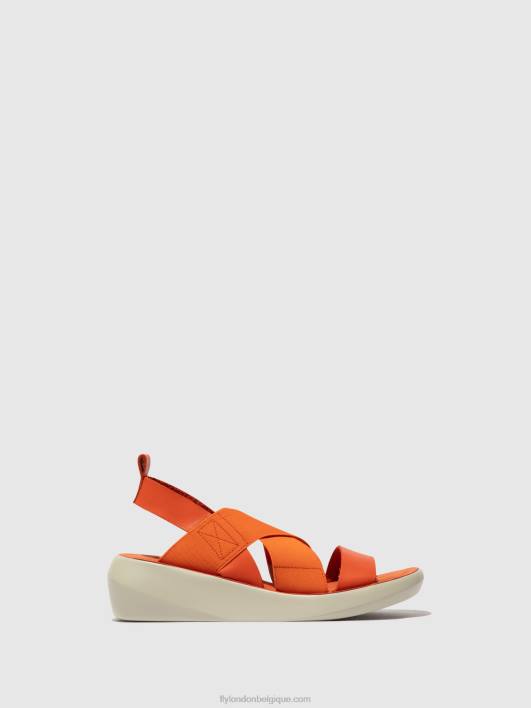 sandales croisées baji848 Fly London femmes corail 0FBB590