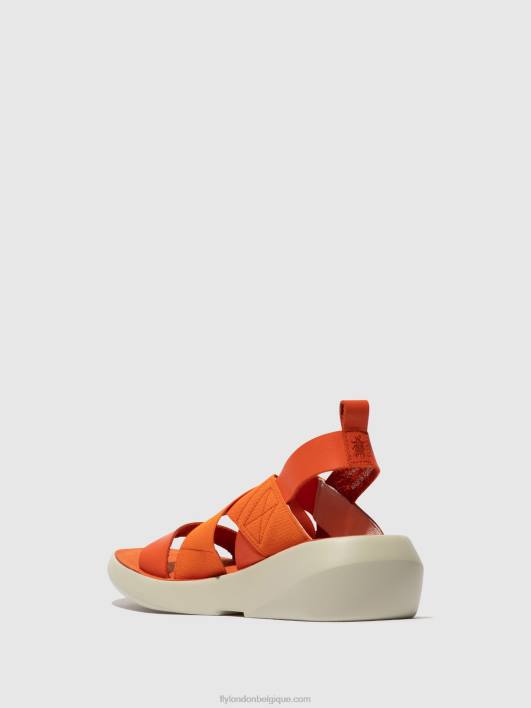 sandales croisées baji848 Fly London femmes corail 0FBB590