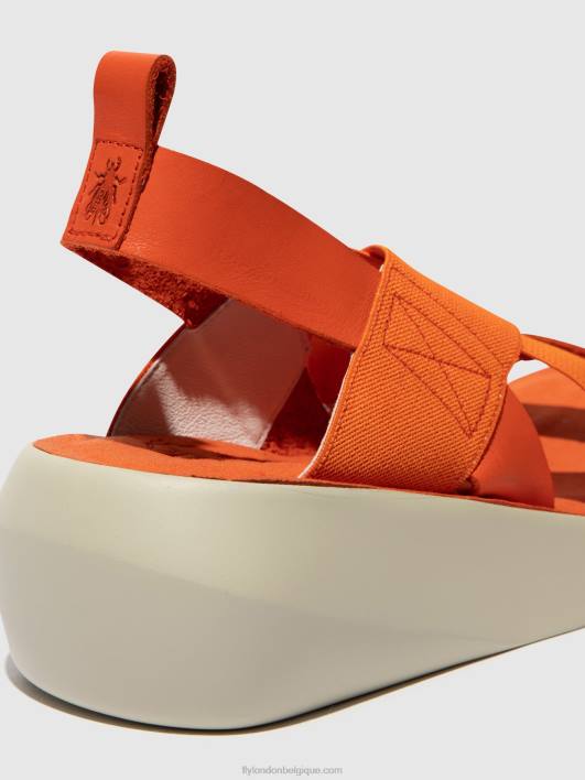 sandales croisées baji848 Fly London femmes corail 0FBB590