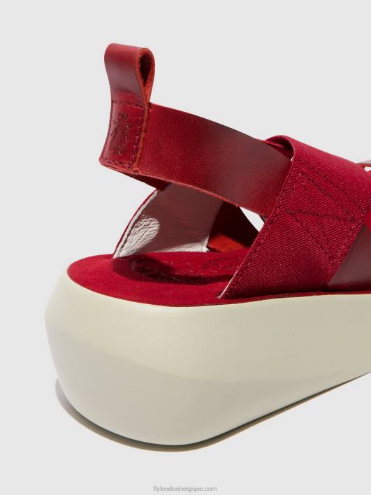 sandales croisées baji848 Fly London femmes rouge 0FBB591