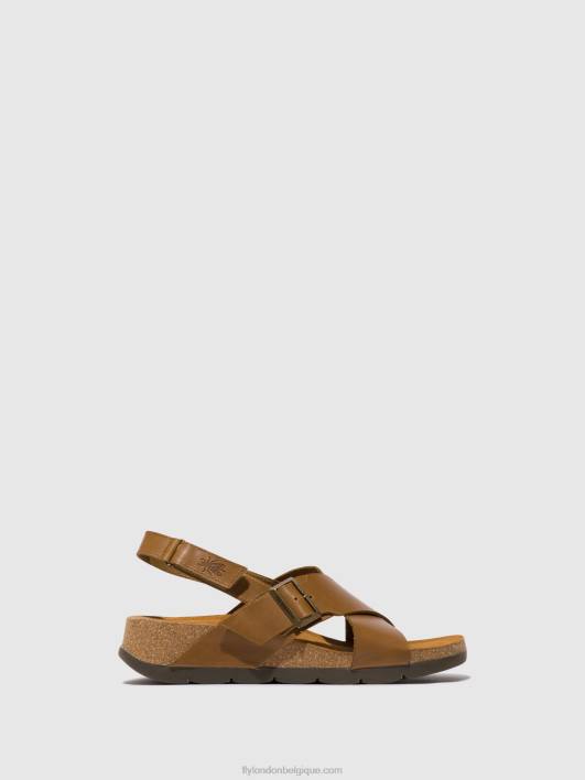sandales croisées chlo852 Fly London femmes chameau 0FBB488