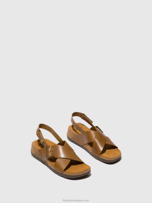 sandales croisées chlo852 Fly London femmes chameau 0FBB488