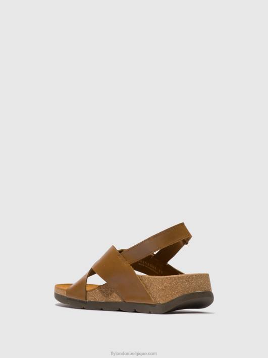 sandales croisées chlo852 Fly London femmes chameau 0FBB488