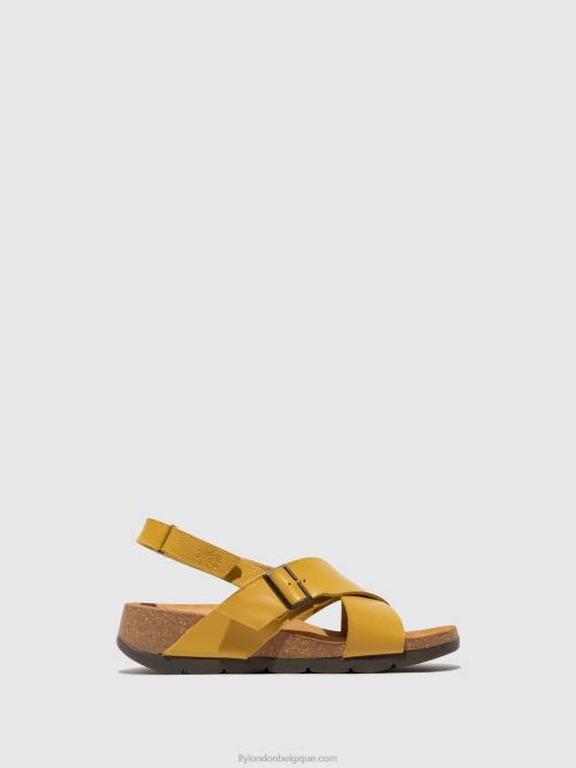 sandales croisées chlo852 Fly London femmes moutarde 0FBB489