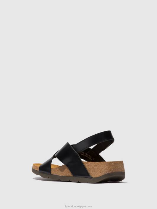 sandales croisées chlo852 Fly London femmes noir 0FBB588