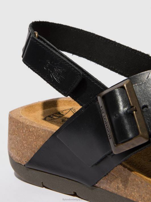 sandales croisées chlo852 Fly London femmes noir 0FBB588
