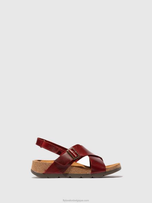 sandales croisées chlo852 Fly London femmes rouge 0FBB589