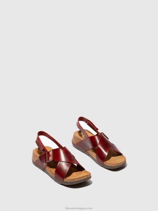 sandales croisées chlo852 Fly London femmes rouge 0FBB589