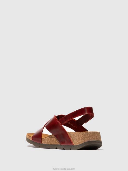 sandales croisées chlo852 Fly London femmes rouge 0FBB589