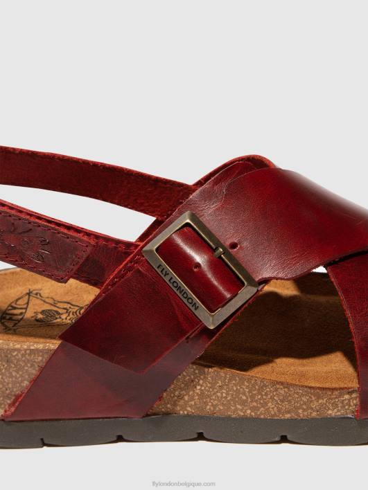 sandales croisées chlo852 Fly London femmes rouge 0FBB589