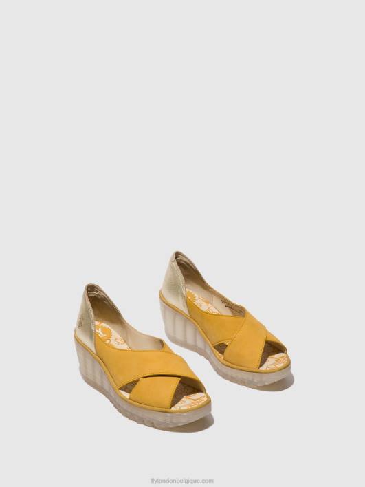 sandales croisées yoma307 Fly London femmes bourdon/or 0FBB490
