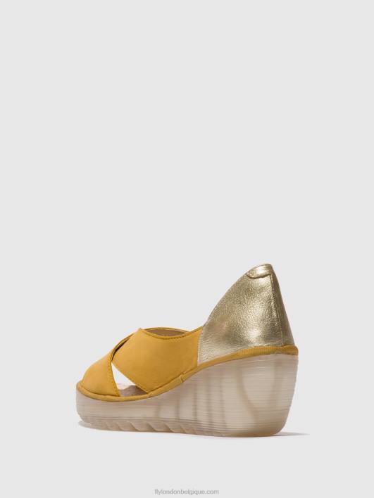 sandales croisées yoma307 Fly London femmes bourdon/or 0FBB490