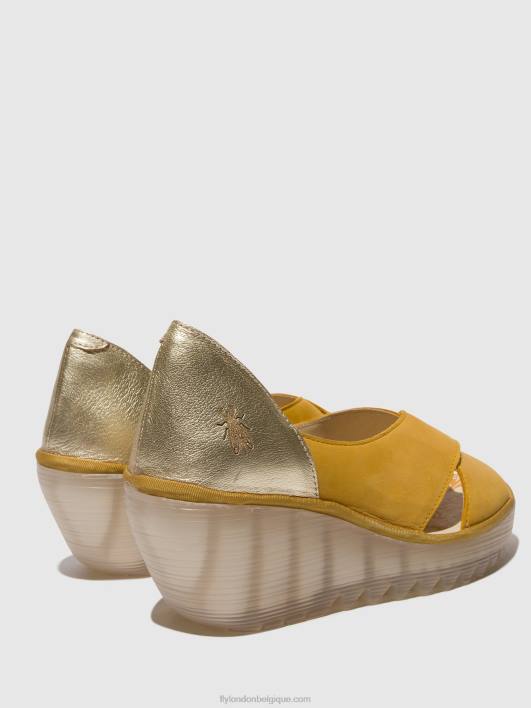 sandales croisées yoma307 Fly London femmes bourdon/or 0FBB490