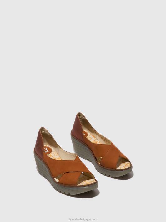 sandales croisées yoma307 Fly London femmes bronzage/cuivre 0FBB484