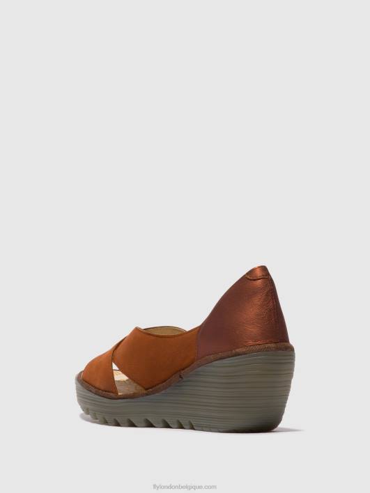 sandales croisées yoma307 Fly London femmes bronzage/cuivre 0FBB484