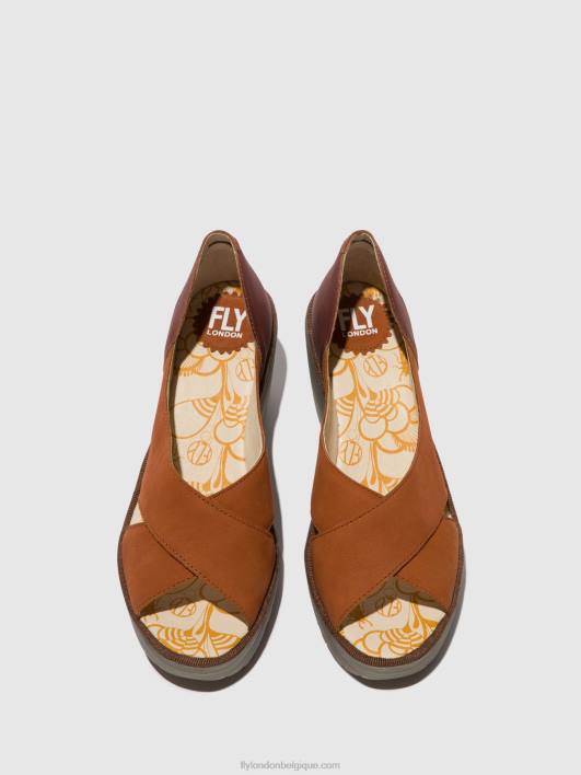 sandales croisées yoma307 Fly London femmes bronzage/cuivre 0FBB484