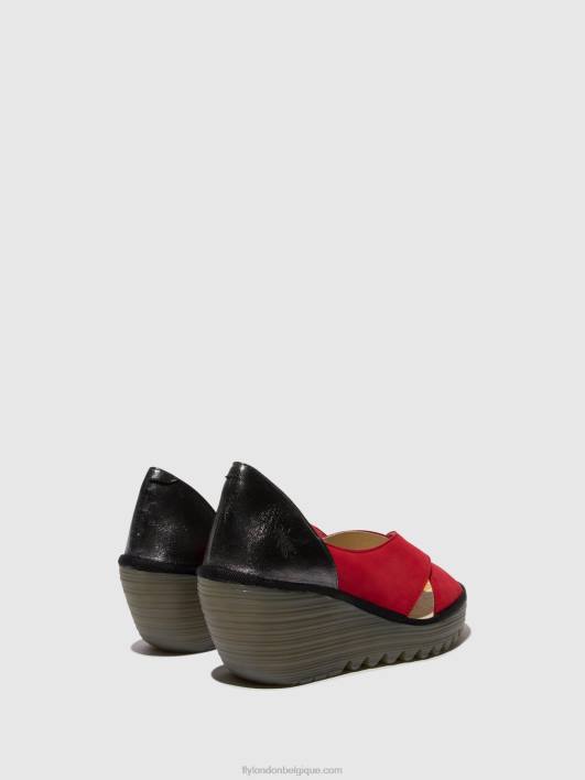 sandales croisées yoma307 Fly London femmes rouge à lèvres rouge/graphite 0FBB483